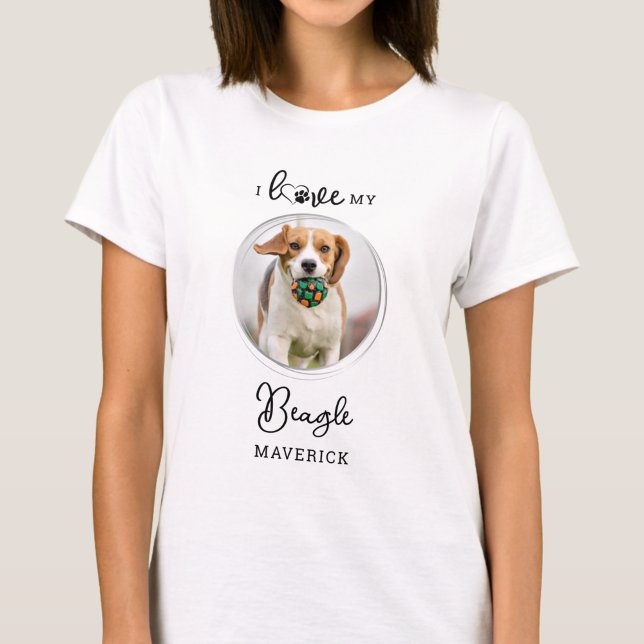 I Love My Beagle Personalised Pet Dog Photo T-Shirt (Creator Uploaded)