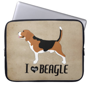 I Love my Beagle Rustic Laptop Sleeve