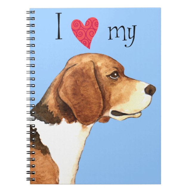 I Love my Beagle Spiral Notebook (Front)