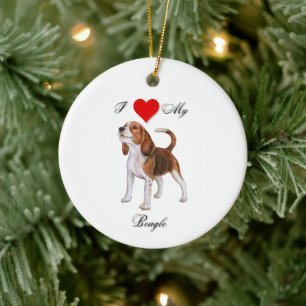 I love my beagle standard ceramic tree decoration