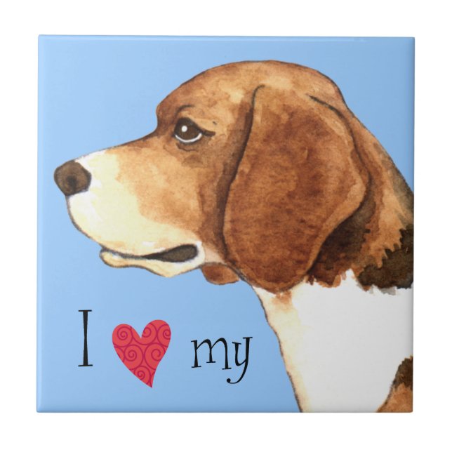I Love my Beagle Tile (Front)