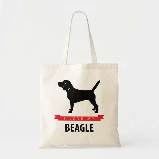 I Love My Beagle Tote Bag (Front)