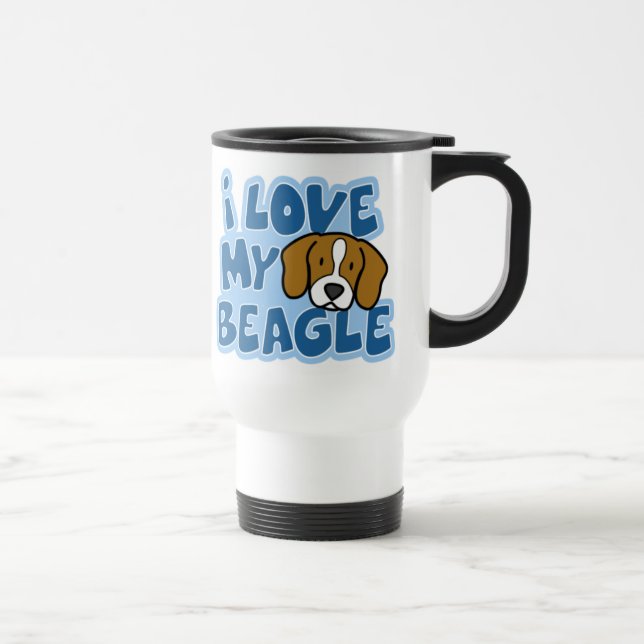 I Love My Beagle Travel Mug (Right)