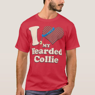 I Love My Bearded Collie Dog Owner Heart  T-Shirt