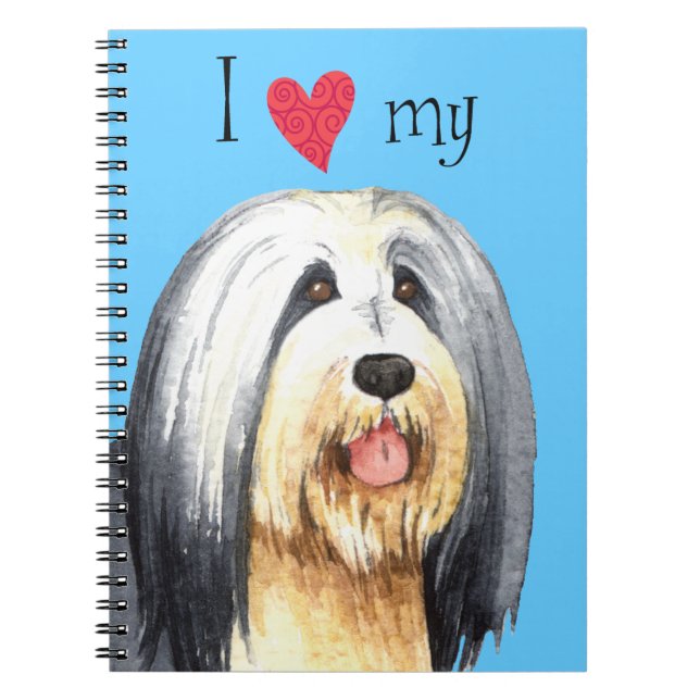 I Love my Bearded Collie Spiral Notebook (Front)
