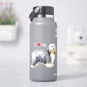 I Love my Bearded Collie Vinyl Sticker