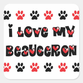 I Love My Beauceron Square Sticker