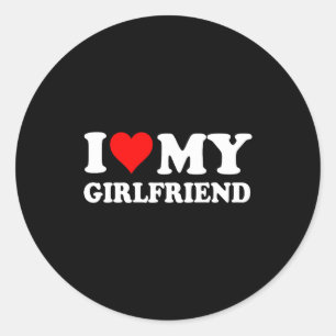 I Love My Beautiful Girlfriend I Heart My Beautifu Classic Round Sticker