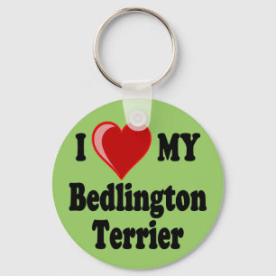 I Love My Bedlington Terrier Dog Key Ring