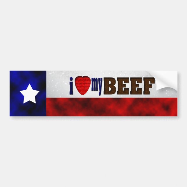 I Love My Beef Bumper Sticker (Front)