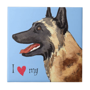 I Love my Belgian Malinois Tile