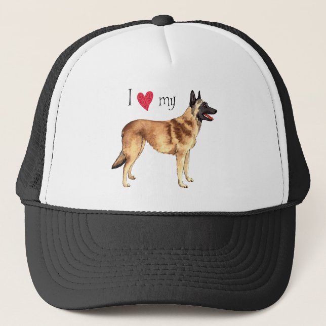 I Love my Belgian Malinois Trucker Hat (Front)
