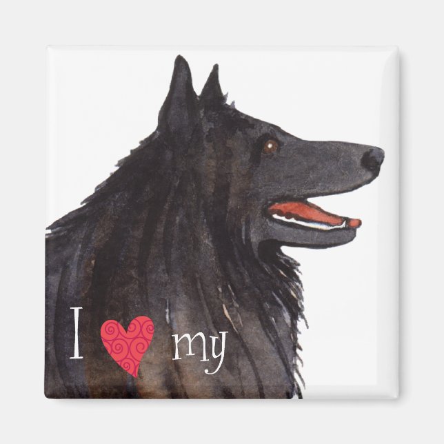 I Love my Belgian Sheepdog Magnet (Front)