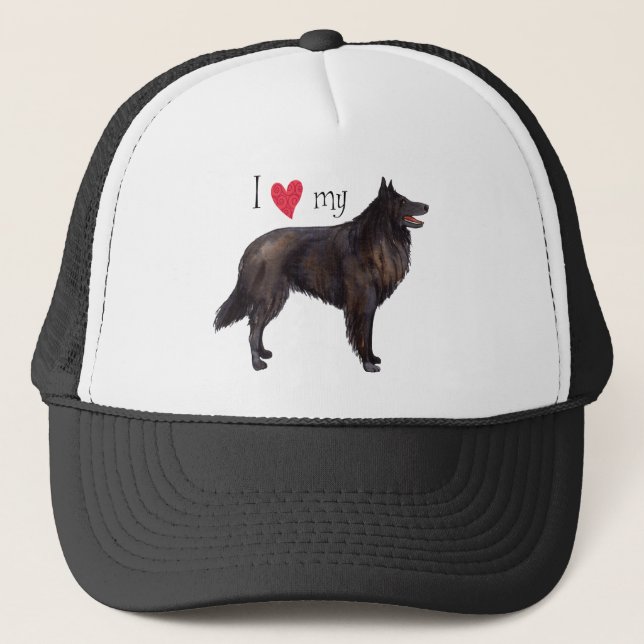 I Love my Belgian Sheepdog Trucker Hat (Front)