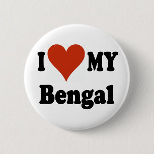 I Love My Bengal Cat Merchandise 6 Cm Round Badge