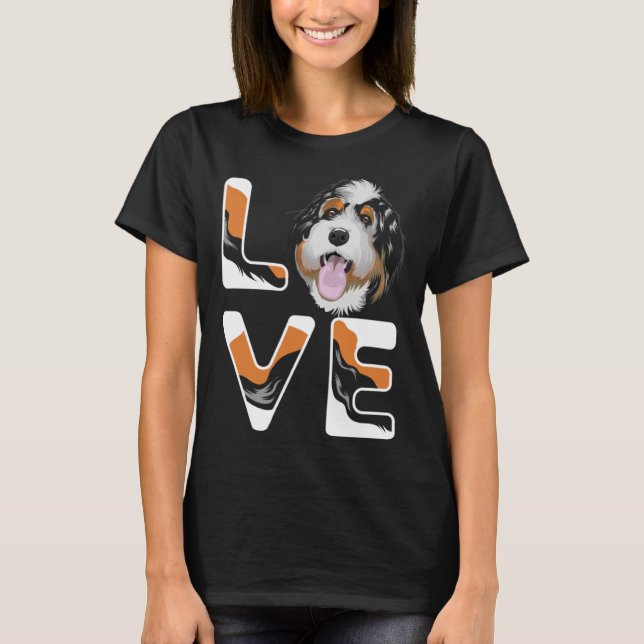 I Love My Bernedoodle  Cute Bernedoodle T-Shirt (Front)