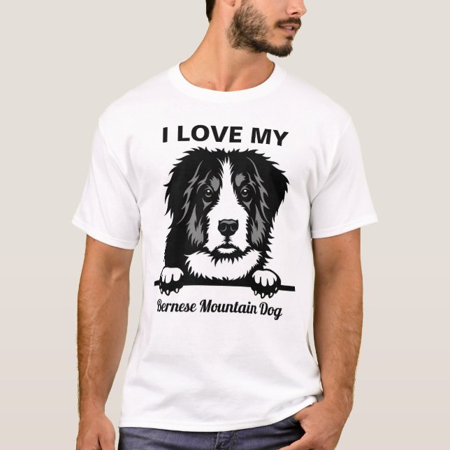 I Love My Bernise Mountain Dog T-Shirt (Front)