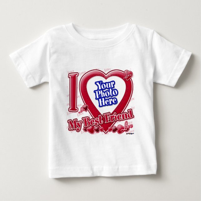 I Love My Best Friend red heart - photo Baby T-Shirt (Front)