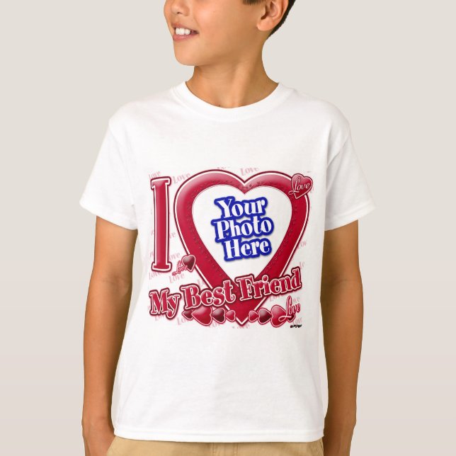 I Love My Best Friend red heart - photo T-Shirt (Front)