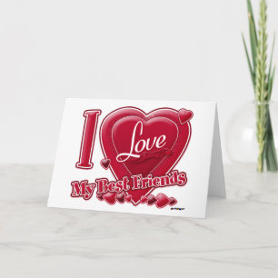 I Love My Best Friends red - heart Holiday Card