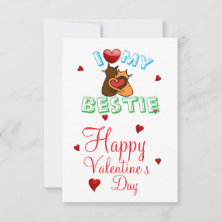 I Love My Bestie Heart Card