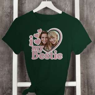 I Love My Bestie Heart Photo Blush Pink T-Shirt