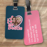 I Love My Bestie Heart Photo Luggage Tag<br><div class="desc">Liven up your luggage with this personalised design that's perfect for travellers</div>
