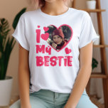 I Love My Bestie Personalised Photo T-Shirt<br><div class="desc">I Love My Bestie Personalised Photo,  custom Best Friend picture</div>