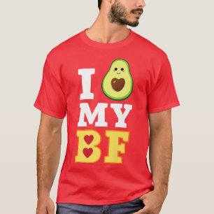 I Love My Bf Avocado Toast Lover Couple Costume Fu T-Shirt