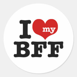 I Love My BFF Classic Round Sticker