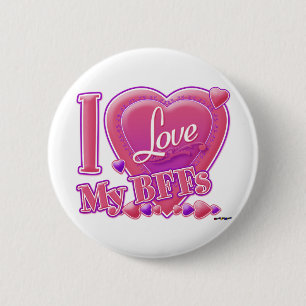 I Love My BFFs pink/purple - hearts 6 Cm Round Badge