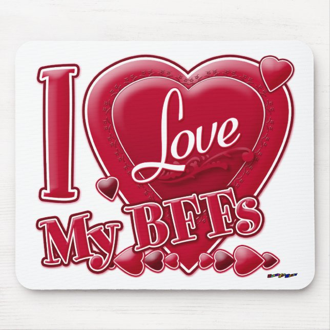 I Love My BFFs red - heart Mouse Pad (Front)