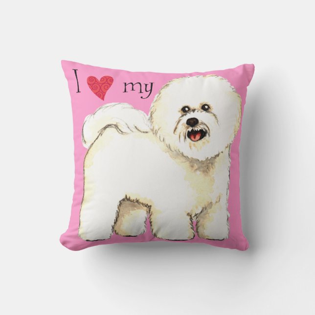 I Love my Bichon Frise Cushion (Front)