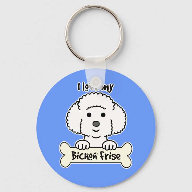 I Love My Bichon Frise Key Ring (Front)