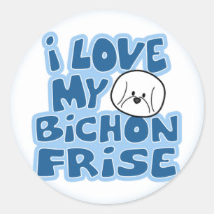 I Love My Bichon Frise Stickers