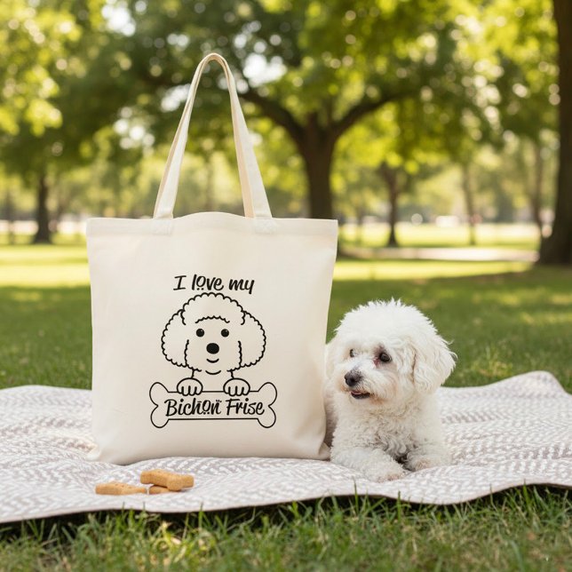 I Love My Bichon Frise Tote Bag (Creator Uploaded)