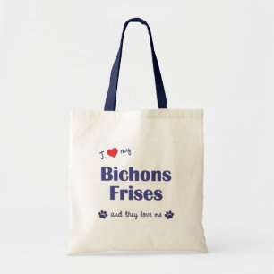 I Love My Bichons Frises (Multiple Dogs) Tote Bag