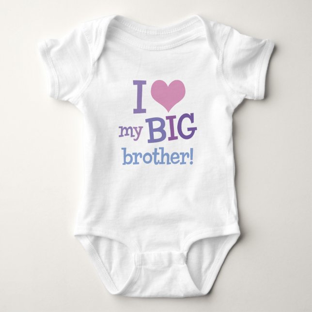I Love My Big Brother Baby Bodysuit (Front)