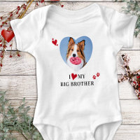 I Love My Big Brother Custom Heart Dog Photo