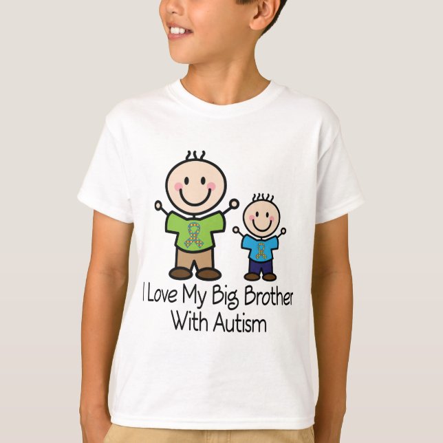 I Love My Big Brother With Autism T-Shirt (Front)