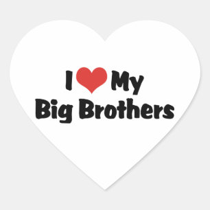 I Love My Big Brothers Heart Sticker