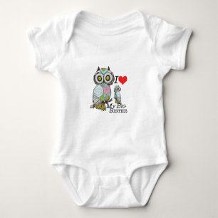 I-Love my-big Sister Owls  Multiple Product Select Baby Bodysuit