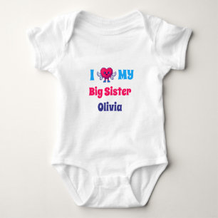 i Love my Big Sister Personalised Sister Name Baby Bodysuit