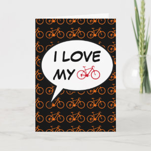 i love my bike cartoon card