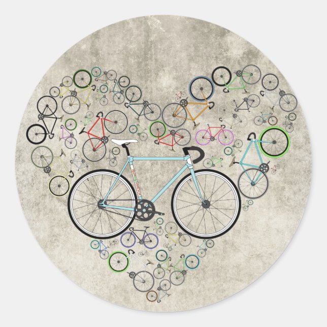 I Love My Bike Classic Round Sticker (Front)