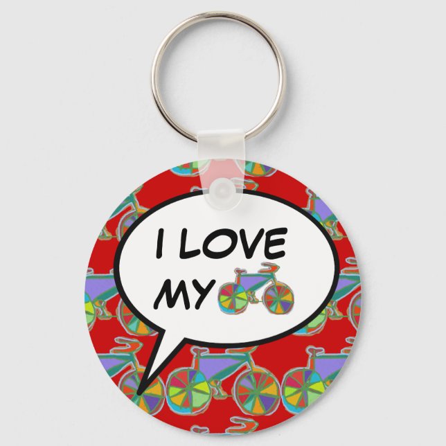 i love my bike cool key ring (Front)