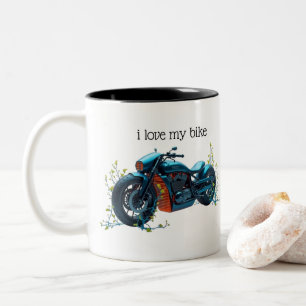 I Love My Bike: Futuristic Motorcycle Mug Design