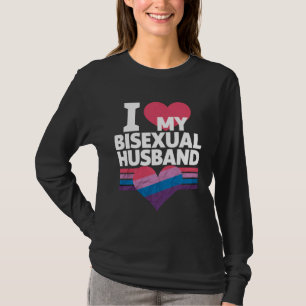 I Love My Bisexual Husband Bi Pride Bisexual Flag  T-Shirt
