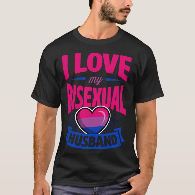 I Love My Bisexual Husband Cute Bi Pride Anniversa T-Shirt (Front)