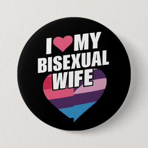I Love My Bisexual Wife Bi Pride Bisexual Flag 7.5 Cm Round Badge